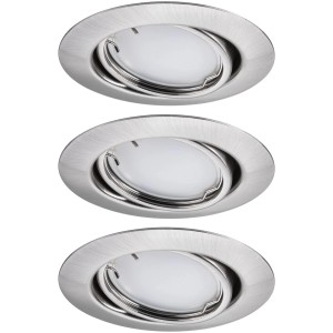 Paulmann Urail LED Einbaustrahler Set, Smart Home Zigbee, rund, gebürsteter Stahl.