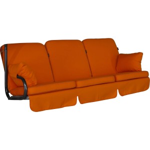 Orange Angerer Hollywoodschaukel Auflage Star Detroit mit Seiten- und Unterkissen.