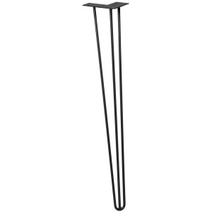 Schwarzes Wagner Hairpin Möbelbein, 710 mm, aus Stahl für DIY Möbelbau.