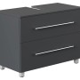 Posseik Waschtischunterschrank Mondial Universal, 85 cm, Grafit mit zwei Schubladen und Standfüßen.