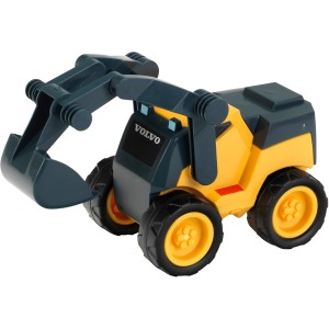 Volvo Power Löffelbagger Spielzeug in Gelb und Grau für Kinder.