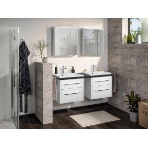 Fackelmann Handwaschbecken VC60, weiß, 60 cm, im modernen Badezimmer.