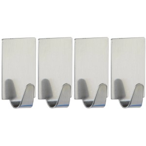 Wenko Rechteck Haken Edelstahl glänzend 4er-Set