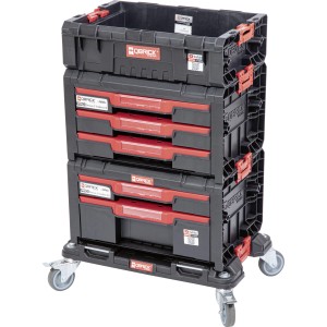 Qbrick Werkzeugwagen PRO Drawer Workshop-Set 2.0 mit Schubladen und Rollen.