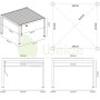 Technische Zeichnung der Weide Elektrischen Pergola Deluxe Plus 4x4m mit Maßen.