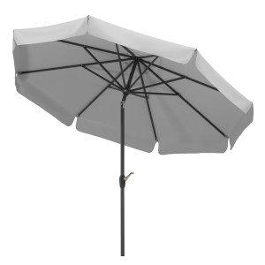 Schneider Marktschirm, Ø 270 cm, silbergrau, mit Knickfunktion und Kurbel.