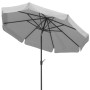 Schneider Marktschirm, Ø 270 cm, silbergrau, mit Knickfunktion und Kurbel.