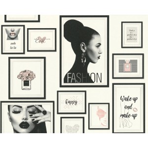 A.S. Creation Vliestapete Lola Paris mit Bilderrahmen Motiven in Schwarz für ein stilvolles Zuhause.