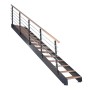 Treppe Kos 16 Stufen Eiche Geölt 85 cm Metallgeländer Anthrazit FSC®