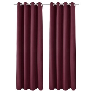 2 Bordeaux Beautissu Thermo Vorhänge Amelie 140x245 cm mit Ösen