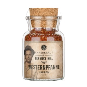Ankerkraut Westernpfanne Terence Hill Gewürzmischung im Glas mit Korken.