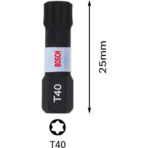 Bosch Insert Bit T40 Impact Control, 2er-Set, für Schlagschrauber.