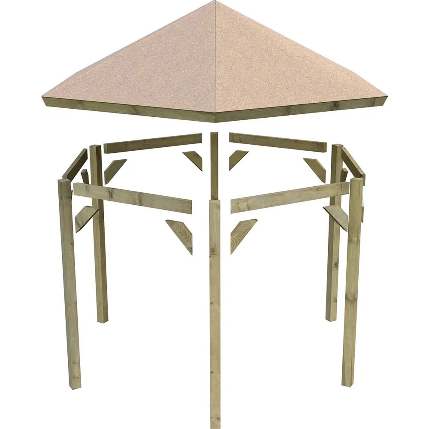 Karibu Pavillon Alicante, kesseldruckimprägniert, Holzbausatz mit Walmdach.
