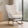okwish Schaukelstuhl mit Fußstütze Armlehnen Relaxsessel Wohnzimmer 68x88x91cm Beige_3