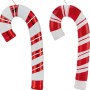 Baumschmuck-Set: 4 rot-weiße Zuckerstangen aus Kunststoff für den Weihnachtsbaum.