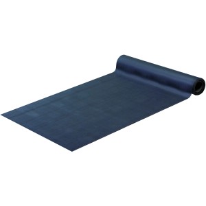 Aufgerollte, dunkelblaue Astra Gummimatte Rallye (100 cm) als Rollenware. Rutschfeste Fußmatte für Innen- und Außenbereiche.