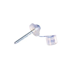 Verzinkte Dachschraube mit Dichtscheibe und transparenter Kappe für Guttagliss Profilplatten.