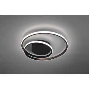 Moderne, dimmbare LED-Deckenleuchte Zibal, schwarz matt, für stimmungsvolle Beleuchtung.