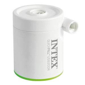 Weiße Intex QuickFill USB200R Luftpumpe für Innen- und Außenbereich.