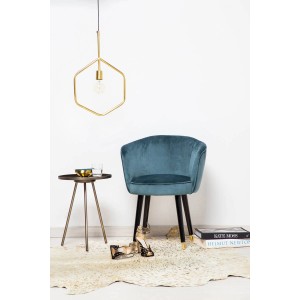Kayoom Beistelltisch Sono Antik Glas, 52x39cm, im Wohnraum mit Sessel und Deko.