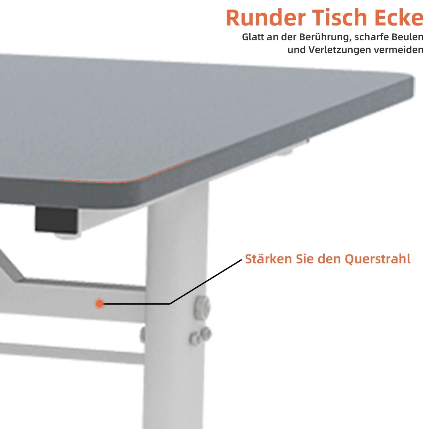 okwish Schreibtisch mit HöhenVerstellbar Home Office Kinderzimmer 120x60x90cm Grau_7