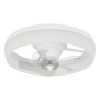 Weißer Eglo LED-Ventilator Castaic, 50 cm Durchmesser, mit transparenten Flügeln und integrierter Beleuchtung.