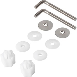 baliv WC-Sitz Befestigungsset aus Metall, bestehend aus Schrauben, Muttern und Unterlegscheiben.