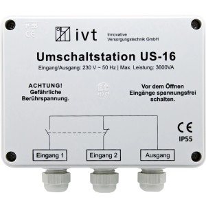 IVT Umschaltstation US-16 für Solaranlagen, 230V, 16A. Zuverlässige Stromversorgung mit Netzvorrangschaltung.