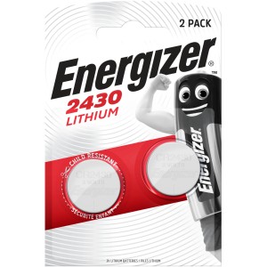 Energizer CR2430 Lithium Knopfzellen, 2er-Pack. Batterie für Elektronikgeräte, hohe Energiedichte.
