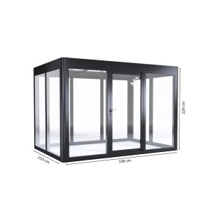 SunElements Gartenhaus SunGarden Infinity 3.2, anthrazit-metallic, 7,8 m² mit Maßen.