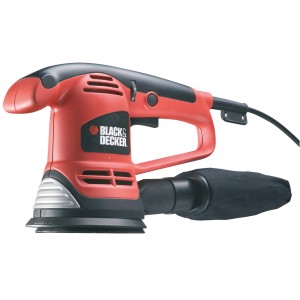 Black+Decker Exzenterschleifer KA191EK, rot/schwarz, mit Staubfangsack und Koffer.
