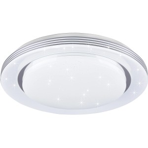 Weiße LED-Deckenleuchte Atria mit Sternenhimmel-Effekt, Ø 58 cm. Dimmbar und mit Fernbedienung.
