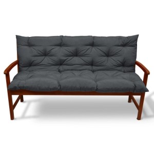 Graphitgraue Beautissu Bankauflage Flair BR 180x50cm für Gartenbänke.