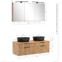 Held Möbel Waschtisch-Set Keramikbecken Schwarz 200 x 120 x 47 cm Eiche 2-tlg._13