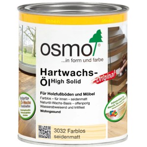 Dose Osmo Hartwachs Öl Farblos 750ml für Holzfußböden und Möbel, seidenmatt.