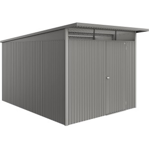 Biohort Metall-Gerätehaus AvantGarde ECO Gr. A8, quarzgrau-metallic, mit Standardtür.