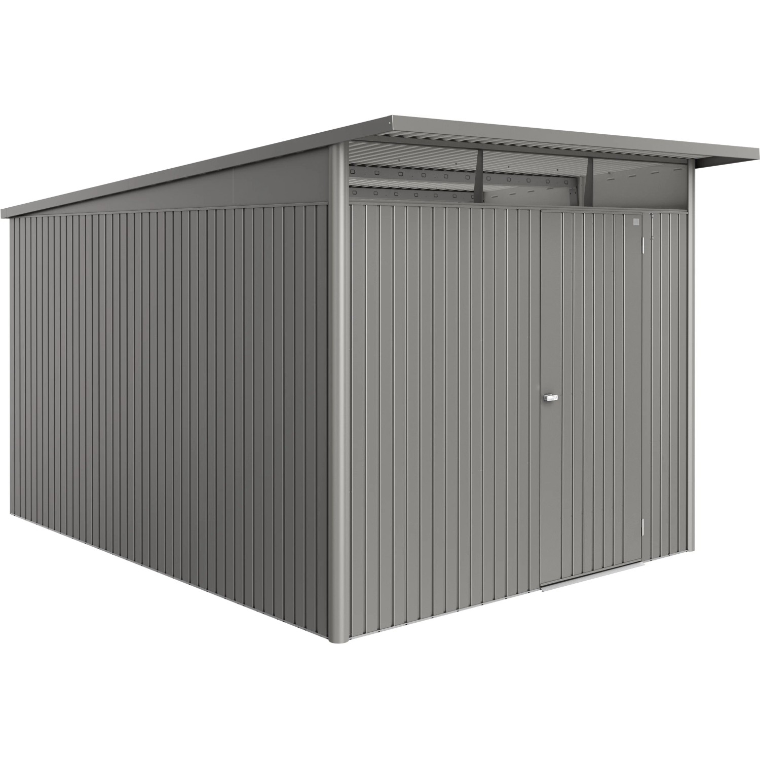 Biohort Metall-Gerätehaus AvantGarde ECO Gr. A8, quarzgrau-metallic, mit Standardtür.