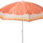 Strandsonnenschirm mit Orangen-Design, Ø 180 cm, ideal für Balkon oder Garten.