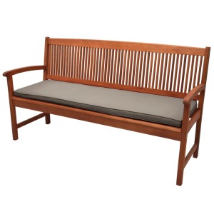 Beautissu Loft BK Bankkissen 120x48x5cm, taupe. Weiche Gartenbankauflage mit Paspel für hohen Sitzkomfort.