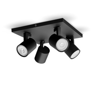 Schwarzer Philips LED-Spot myLiving Runner mit 4 Leuchten.