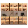 okwish Vitrine mit LED Beleuchtung Schranktüren Stauraum Wohnzimmer 240x34x200cm Weiß_7