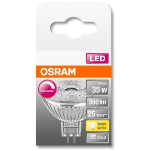 Osram GU5.3 LED-Lampe, 5W, warmweiß, dimmbar. Leuchtmittel in Verpackung.