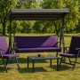 Violettes Setgarden Kissen für Hollywoodschaukel, 120x60x7cm, für 2-Sitzer Schaukel.