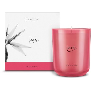 ipuro Duftkerze Classic Jardin, 270g, rosa Glas mit Verpackung.