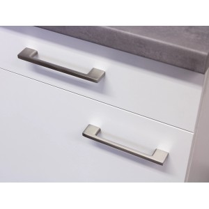 Flex-Well Joelina Küchenunterschrank, 60 cm, weiß mit Schublade und Edelstahlgriffen.