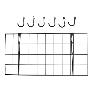 Ar Shelving Wandregal 90x45 mit 6 Haken, Metall, zur platzsparenden Aufbewahrung.