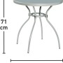 Grauer, runder Gartentisch Suriname, Ø 75 cm, mit Stahlgestell. Ideal als Bistrotisch.