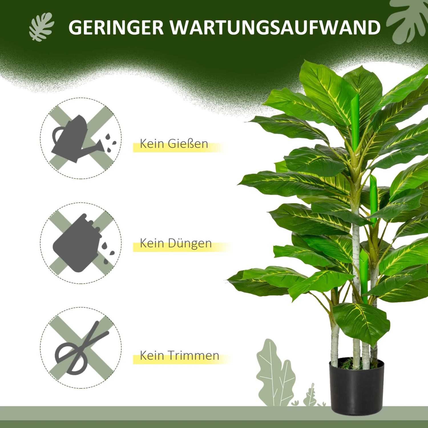 HOMCOM Kunstpflanze PEVA PE 15L x 15B x 95H cm Grün kaufen bei OBI
