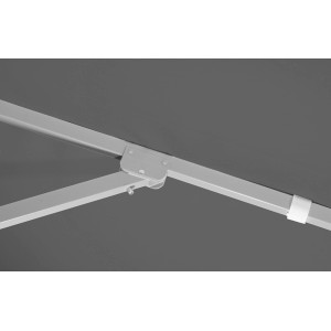 Detailaufnahme: Anthrazitfarbener Schneider Marktschirm Quadro, 300x300 cm, mit Seilzugmechanik.