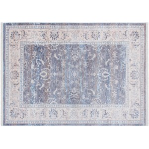 Grauer Kayoom Vintageteppich „Tibet Lhasa“ (120x170 cm) mit orientalischem Muster und Fransen.